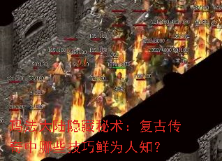 玛法大陆隐藏秘术:复古传奇中哪些技巧鲜为人知? 玛法大陆隐藏秘术:复古传奇中哪些技巧鲜为人知?