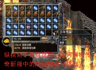 纵横娇子英雄征程:如何解锁传奇新服中的隐藏宝藏与挑战? 纵横娇子英雄征程:如何解锁传奇新服中的隐藏宝藏与挑战?