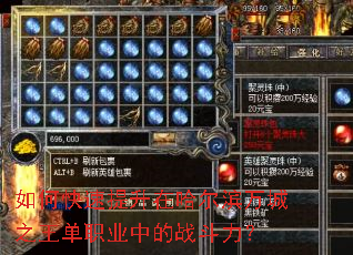 如何快速提升在哈尔滨万城之王单职业中的战斗力? 如何快速提升在哈尔滨万城之王单职业中的战斗力?