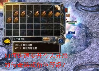 如何快速提升今天开服的传奇游戏角色等级? 如何快速提升今天开服的传奇游戏角色等级?