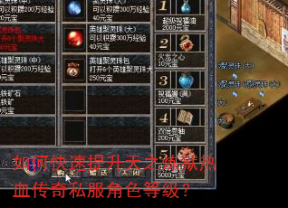 如何快速提升天之炼狱热血传奇私服角色等级? 如何快速提升天之炼狱热血传奇私服角色等级?
