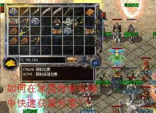 如何在冰雪传奇私服中快速获取元宝? 如何在冰雪传奇私服中快速获取元宝?